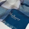 Mega Check Scarf Poplin Blue & Ecru Cashmere Blend