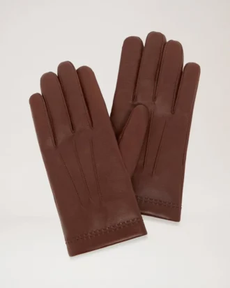 Men’s Soft Nappa Gloves Brown Smooth Nappa Scarves & Hats