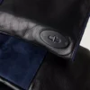 Mens Touchscreen Leather Gloves Black & Midnight Leather