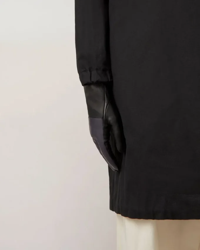 Mens Touchscreen Leather Gloves Black & Midnight Leather