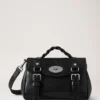 Mini Alexa Black High Shine Leather Top Handle Bags Mini Alexa Black High Shine Leather Top Handle Bags