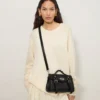 Mini Alexa Black High Shine Leather Top Handle Bags Mini Alexa Black High Shine Leather Top Handle Bags