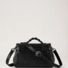 Mini Alexa Black High Shine Leather Top Handle Bags Mini Alexa Black High Shine Leather Top Handle Bags