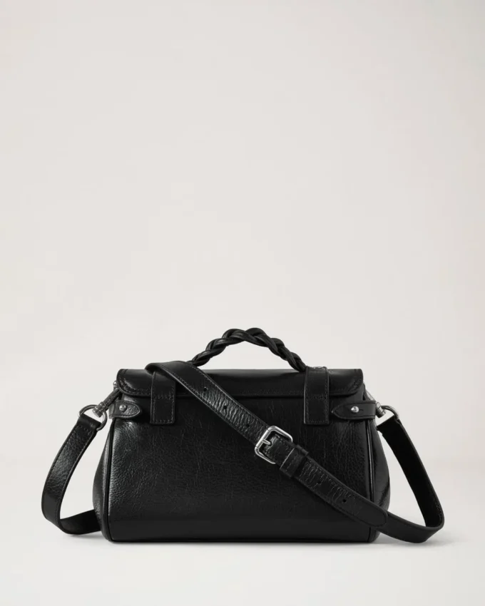 Mini Alexa Black High Shine Leather Top Handle Bags Mini Alexa Black High Shine Leather Top Handle Bags