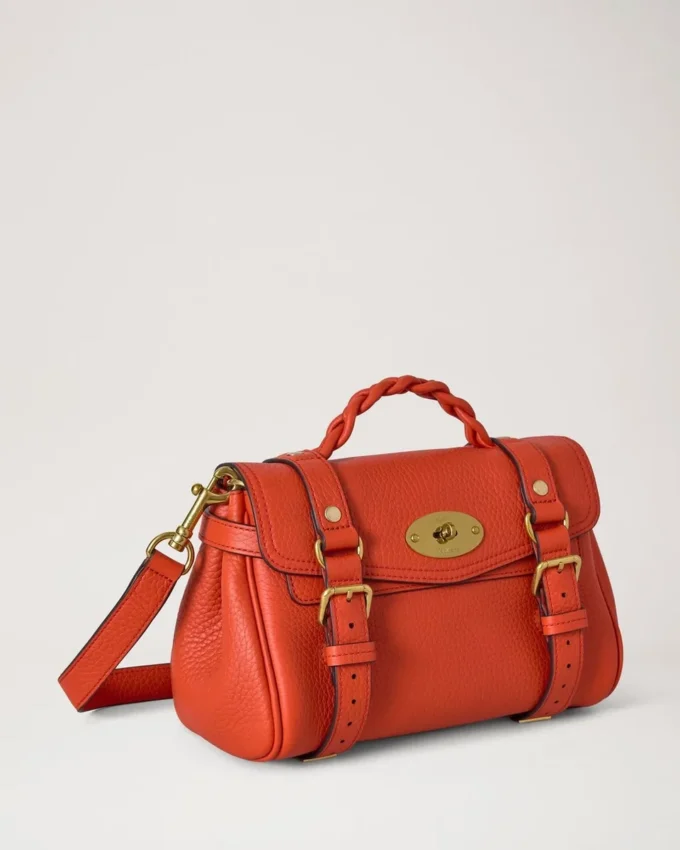 Mini Alexa Coral Orange Heavy Grain Women Mini Alexa Coral Orange Heavy Grain Women