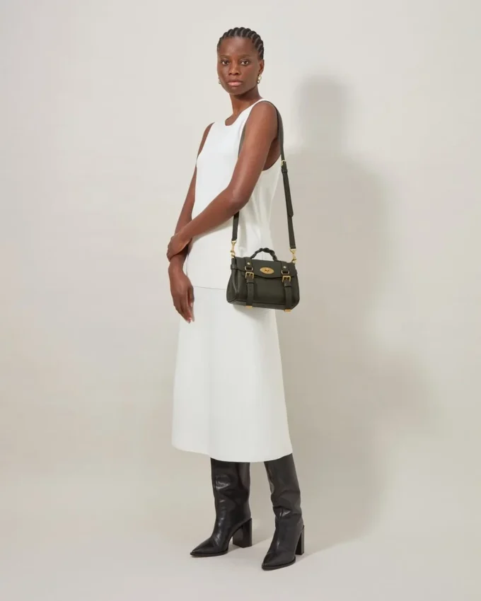 Mini Alexa Juniper Green Heavy Grain Top Handle Bags Mini Alexa Juniper Green Heavy Grain Top Handle Bags