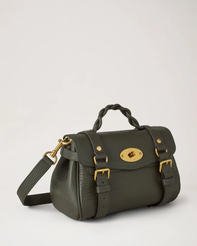 Mini Alexa Juniper Green Heavy Grain Top Handle Bags Mini Alexa Juniper Green Heavy Grain Top Handle Bags