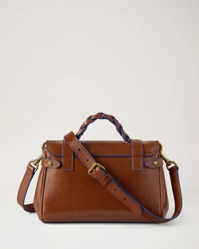 Mini Alexa Oak & Pigment Blue Smooth Glossy Leather Mini Alexa Oak & Pigment Blue Smooth Glossy Leather