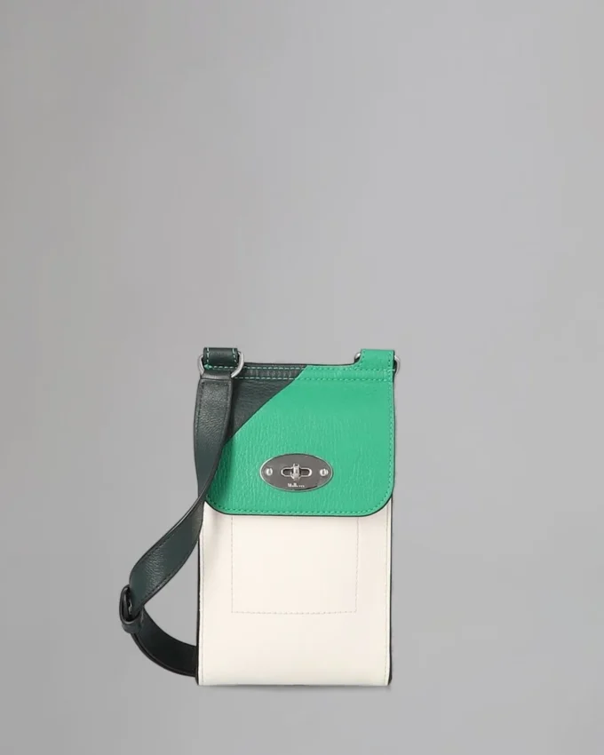Mini Antony Pre-Loved Lawn Green, White & Mulberry Green Small Classic Grain Mini Antony Pre-Loved Lawn Green, White & Mulberry Green Small Classic Grain