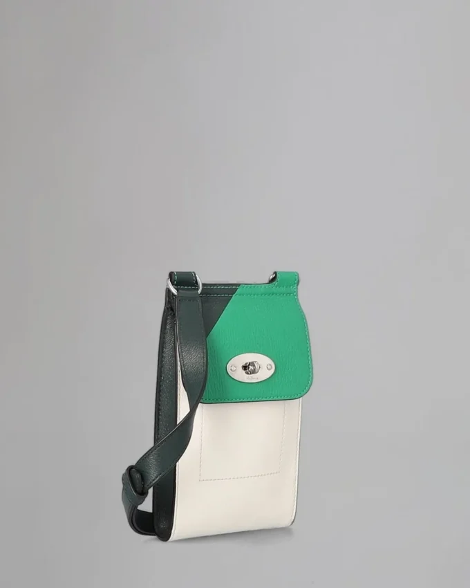 Mini Antony Pre-Loved Lawn Green, White & Mulberry Green Small Classic Grain Mini Antony Pre-Loved Lawn Green, White & Mulberry Green Small Classic Grain