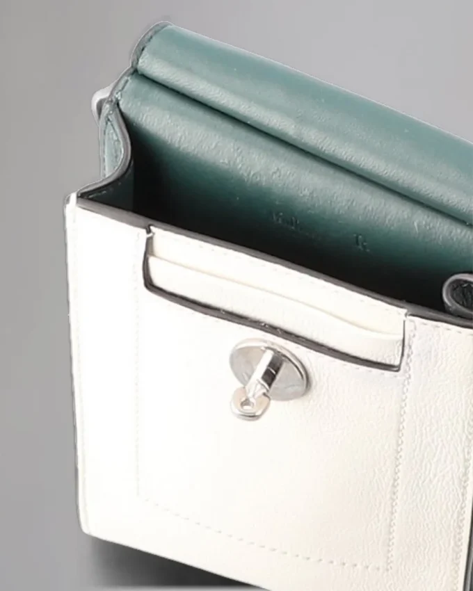 Mini Antony Pre-Loved Lawn Green, White & Mulberry Green Small Classic Grain Mini Antony Pre-Loved Lawn Green, White & Mulberry Green Small Classic Grain