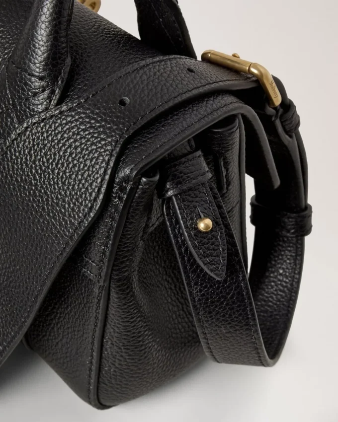 Mini Bayswater Black Small Classic Grain Top Handle Bags Mini Bayswater Black Small Classic Grain Top Handle Bags