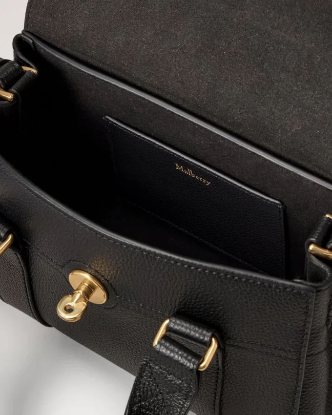 Mini Bayswater Black Small Classic Grain Top Handle Bags Mini Bayswater Black Small Classic Grain Top Handle Bags
