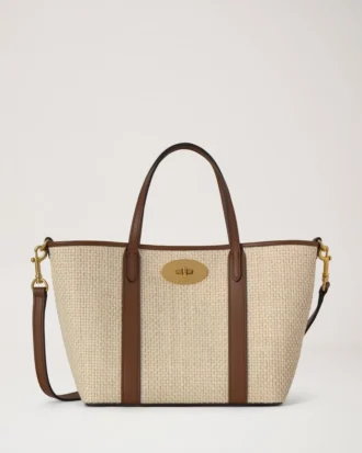 Mini Bayswater Tote Ecru & Bright Oak Raffia & Leather Trim Mini Bayswater Tote Ecru & Bright Oak Raffia & Leather Trim