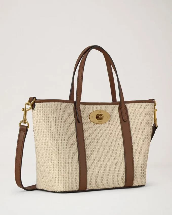 Mini Bayswater Tote Ecru & Bright Oak Raffia & Leather Trim Mini Bayswater Tote Ecru & Bright Oak Raffia & Leather Trim