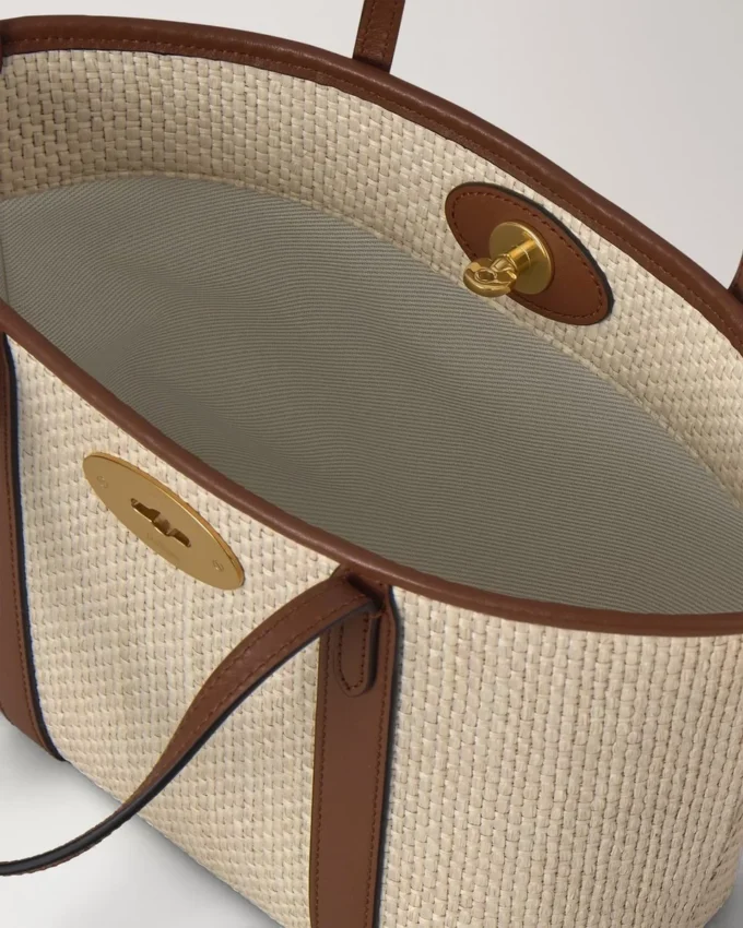 Mini Bayswater Tote Ecru & Bright Oak Raffia & Leather Trim Mini Bayswater Tote Ecru & Bright Oak Raffia & Leather Trim