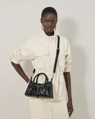 Mini Roxanne Black High Shine Leather Roxanne