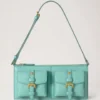Mini Roxanne Shoulder Bag Marina Blue Small Classic Grain Mini Roxanne Shoulder Bag Marina Blue Small Classic Grain