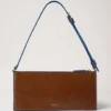 Mini Roxanne Shoulder Bag Oak & Pigment Blue Smooth Glossy Leather