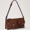 Mini Roxanne Shoulder Bag Oak & Pigment Blue Smooth Glossy Leather
