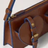 Mini Roxanne Shoulder Bag Oak & Pigment Blue Smooth Glossy Leather