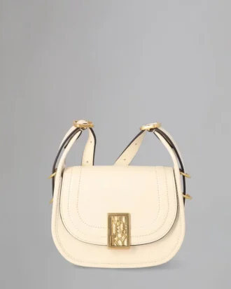 Mini Sadie Satchel Pre-Loved Eggshell High Shine Leather