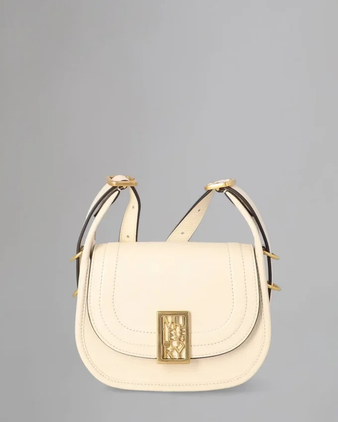 Mini Sadie Satchel Pre-Loved Eggshell High Shine Leather