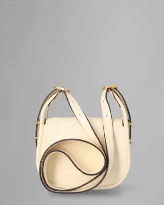 Mini Sadie Satchel Pre-Loved Eggshell High Shine Leather