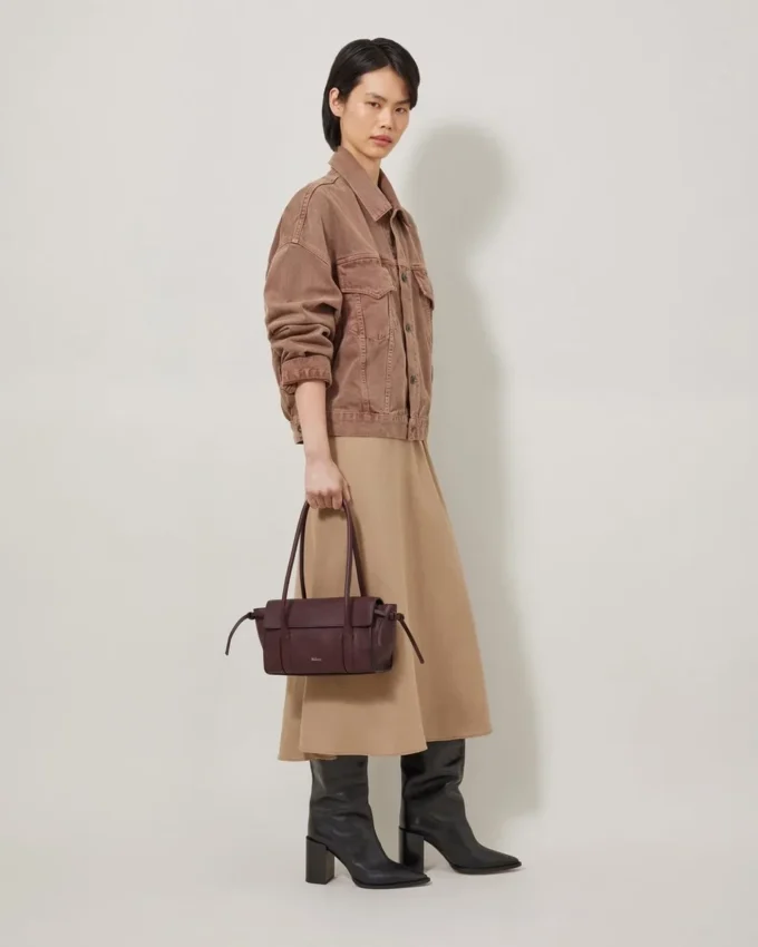 Mini Soft Bayswater Black Cherry Heavy Grain Women
