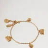 Mulberry Charm Bracelet Gold Plated Brass Women Mulberry Charm Bracelet Gold Plated Brass Women