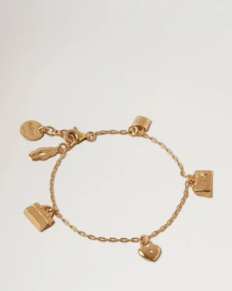 Mulberry Charm Bracelet Gold Plated Brass Women
