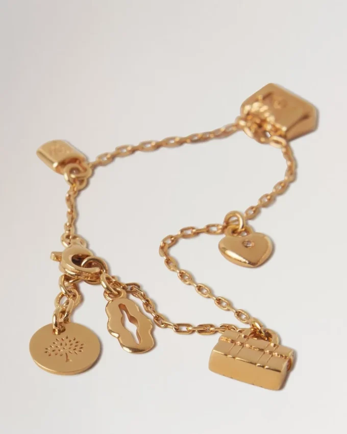 Mulberry Charm Bracelet Gold Plated Brass Women Mulberry Charm Bracelet Gold Plated Brass Women