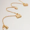 Mulberry Charm Necklace Gold Plated Brass Women Mulberry Charm Necklace Gold Plated Brass Women