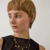 Mulberry Charm Necklace Gold Plated Brass Women Mulberry Charm Necklace Gold Plated Brass Women