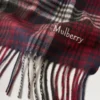 Mulberry Heritage Check Scarf Navy & Lancaster Red Merino Wool Mulberry Heritage Check Scarf Navy & Lancaster Red Merino Wool