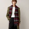 Mulberry Heritage Check Scarf Navy & Lancaster Red Merino Wool Mulberry Heritage Check Scarf Navy & Lancaster Red Merino Wool