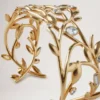 Mulberry Leaf Cuff Bracelet Gold Mixed Material