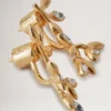 Mulberry Leaf Earrings Gold Mixed Material Women Mulberry Leaf Earrings Gold Mixed Material Women