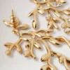 Mulberry Leaf Long Earrings Gold Mixed Material