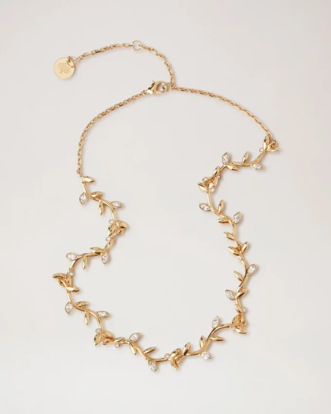 Mulberry Leaf Necklace Gold Mixed Material Women Mulberry Leaf Necklace Gold Mixed Material Women