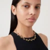 Mulberry Leaf Necklace Gold Mixed Material Women Mulberry Leaf Necklace Gold Mixed Material Women