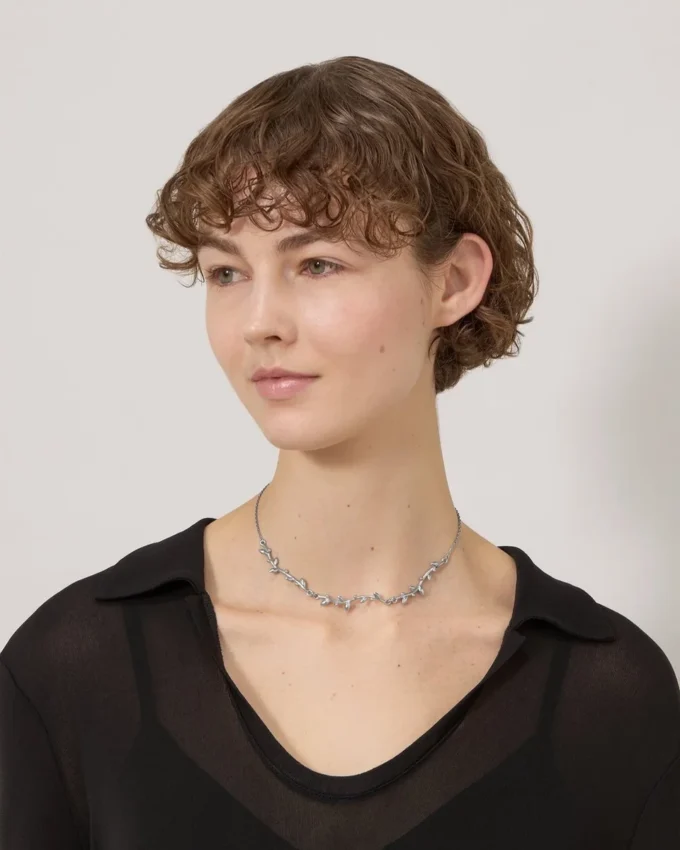 Mulberry Leaf Necklace Silver Sterling Silver Women Mulberry Leaf Necklace Silver Sterling Silver Women