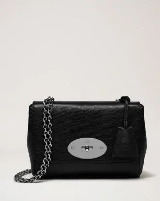 Mulberry Lily in Black Glossy Goat with Silver Tone