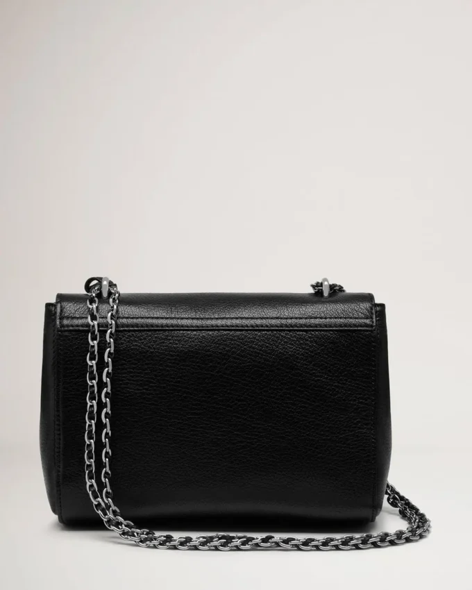 Mulberry Lily in Black Glossy Goat with Silver Tone