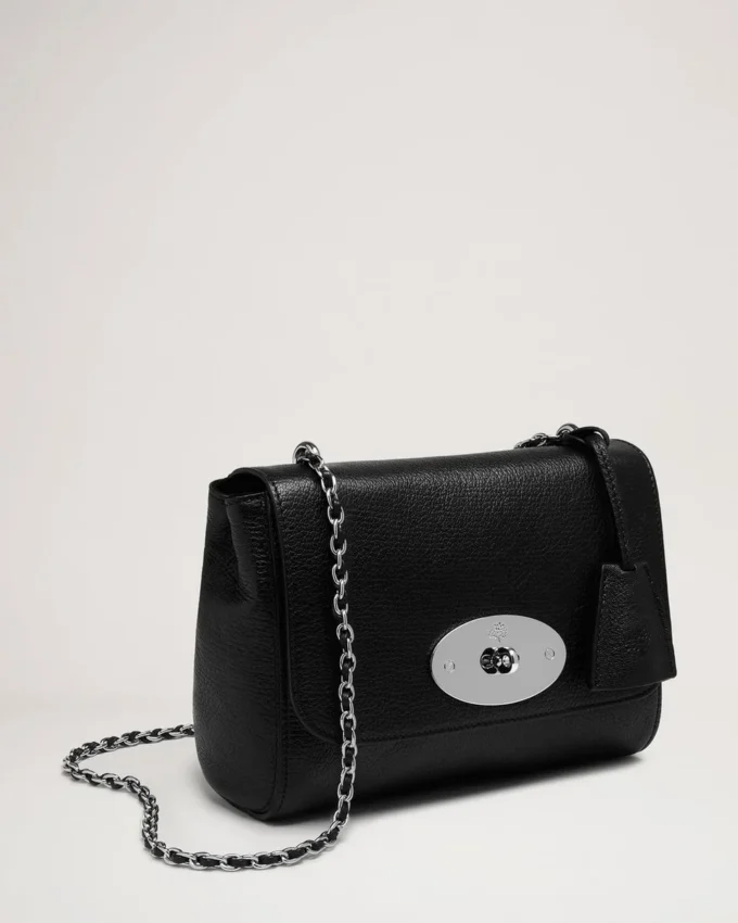 Mulberry Lily in Black Glossy Goat with Silver Tone