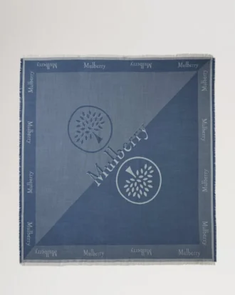 Mulberry Logo Square Denim Blue Mixed Material Men’s