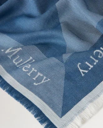 Mulberry Logo Square Denim Blue Mixed Material Men’s