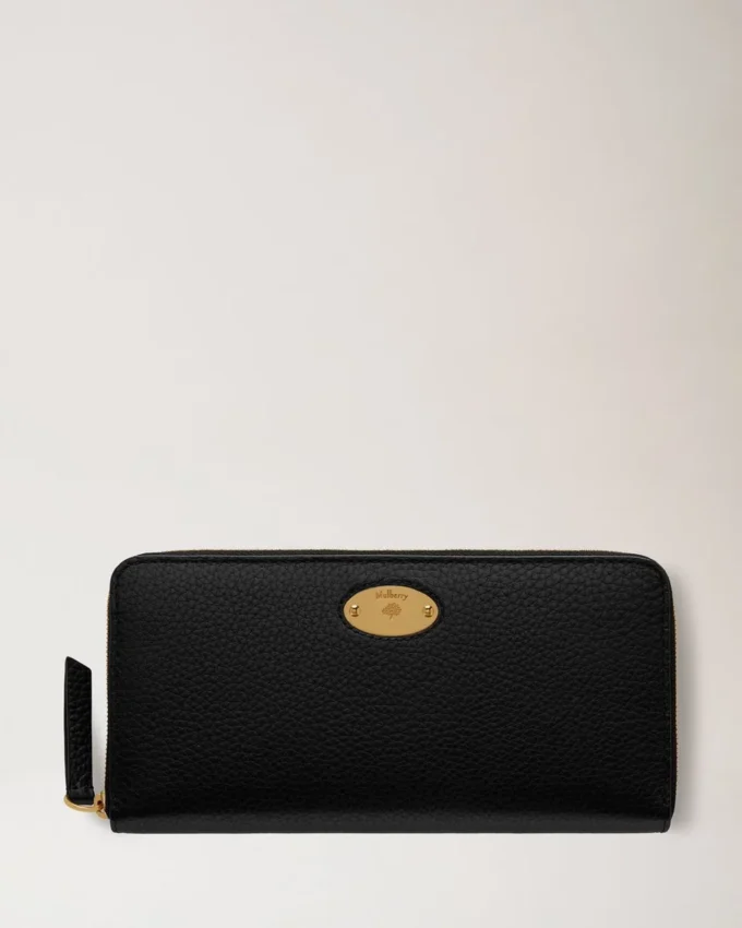 Mulberry Plaque 8 Credit Card Zip Purse Black Small Classic Grain Mulberry Plaque 8 Credit Card Zip Purse Black Small Classic Grain