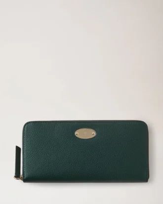 Mulberry Plaque 8 Credit Card Zip Purse Mulberry Green Small Classic Grain