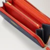 Mulberry Plaque 8 Credit Card Zip Purse Night Sky & Coral Orange Small Classic Grain Mulberry Plaque 8 Credit Card Zip Purse Night Sky & Coral Orange Small Classic Grain
